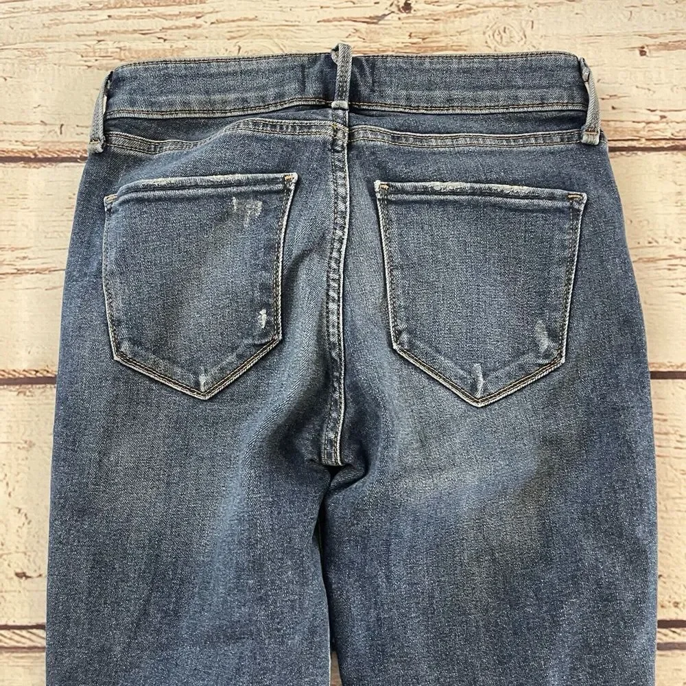 Abercrombie & Fitch Harper Low Rise Ankle Jeans Size 24/00r Blue Side Stripes‎